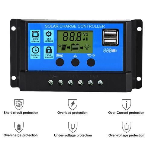 Caricabatteria 400 W Due Pannelli Solari Esterni 100 A con Controller Inverter 4000W - Foto 10 di 16