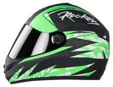 SB-39 Rox Rockers Mat Black & Flu Green & Helmet Smoke Visor L Size 600mm AEs
