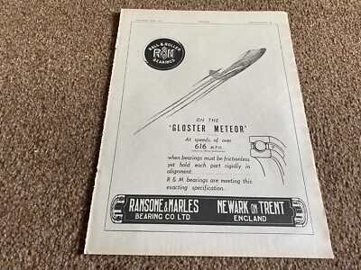 FABK27 WERBUNG 11X8 RANSOME & MARLES LAGER AUF DEM GLOSTER METEOR