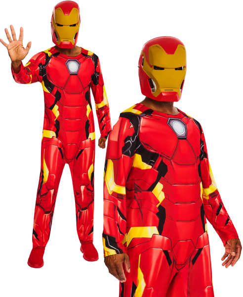 Iron Man Herren Marvel Fancy Dress KostüM Set Mit Maske Rubies Rot Polyester-image