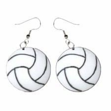 VOLLEYBALL DISK FUNKY EARRINGS Coach Ref Team Player Sports Gift Novelty Jewelry