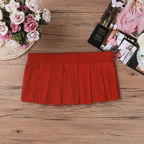 Women Schoolgirl Skirts Costume Lingerie Pleated Mini Micro Plaid Skirt Clubwear - Picture 40 of 49