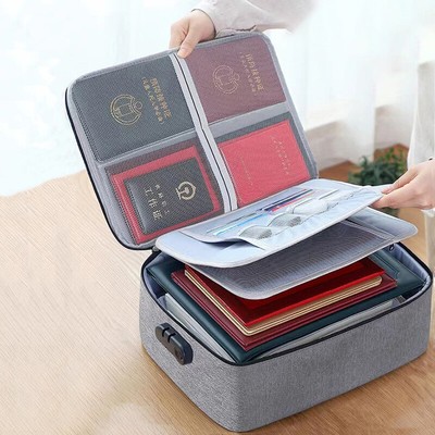 Multifunctional Document Storage Bag Business Trip Multi-Layer Storage Handbag
