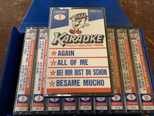 Vtg Denon Karaoke Set of 10 Cassette Multi-Sound Song Music Tapes  Carry Case