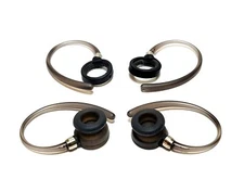 4 Gray Earhooks for Motorola Elite Flip HX600 Boom Boom2 w/ 4 variety Ring Buds