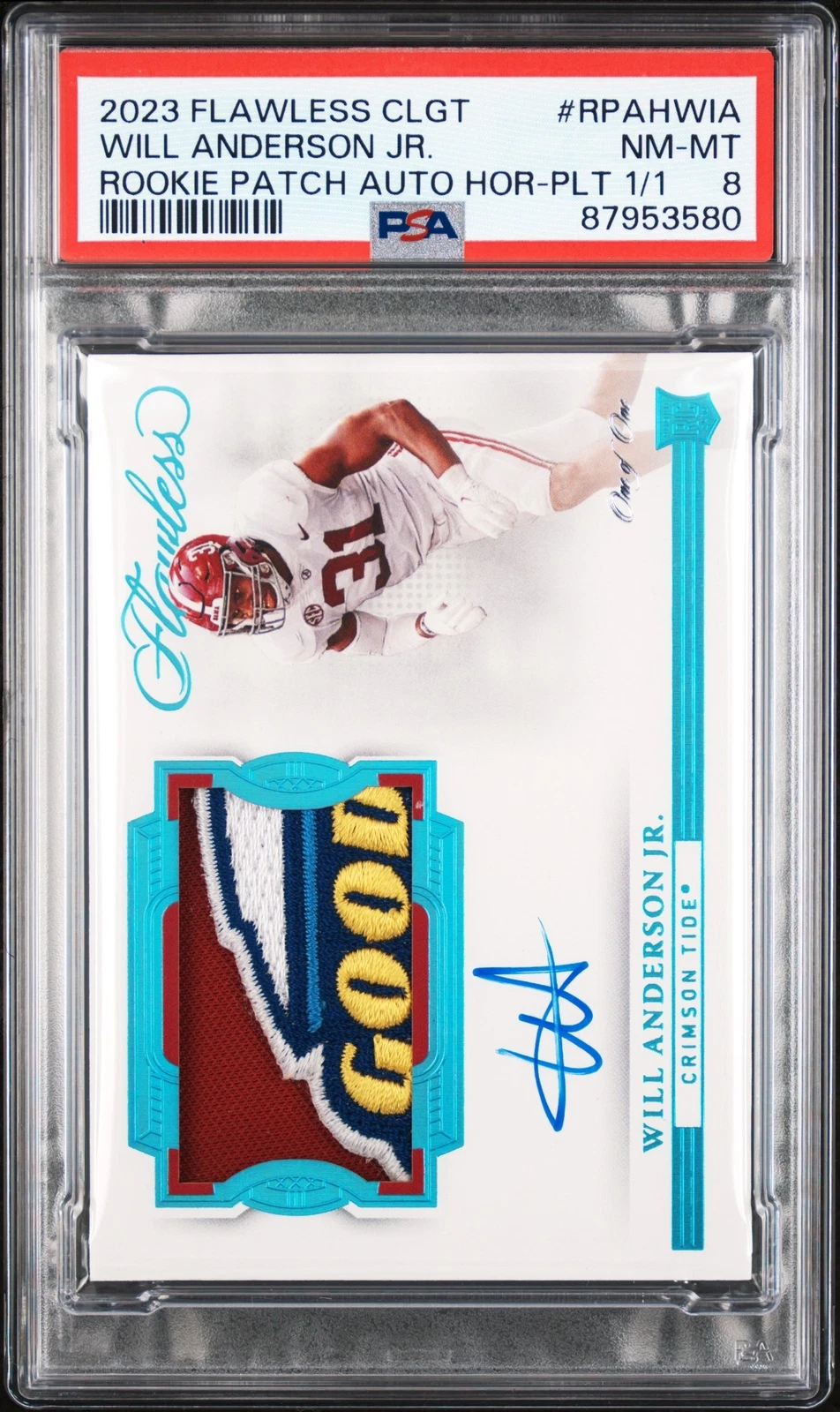 Will Anderson Panini Flawless Collegiate Flawless Rookie Patch Autograph Horizontal #RPAHWIA Platinum