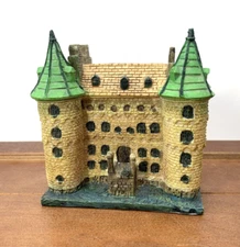 K's Collection Fantasy Yellow Castle Green Capped Tower 3.5" Resin Figurine