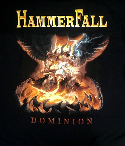 CAMISETA OFICIAL HAMMERFALL cd cvr Serve in Heaven Reign in Hell DOMINION MED nueva - Imagen 2 de 3