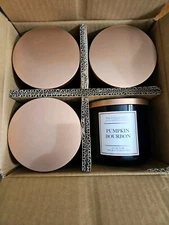 4x Chesapeake Bay Candle Pumpkin Bourbon Lidded Jar Candle 12oz