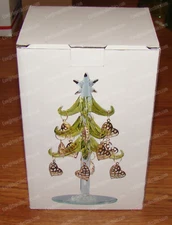 Artglass Christmas Tree, Gold Heart Ornaments (LSARTS, XM-1029) Mirror Base