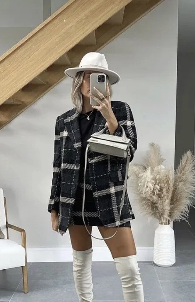 Plaid blazer cheap h&m