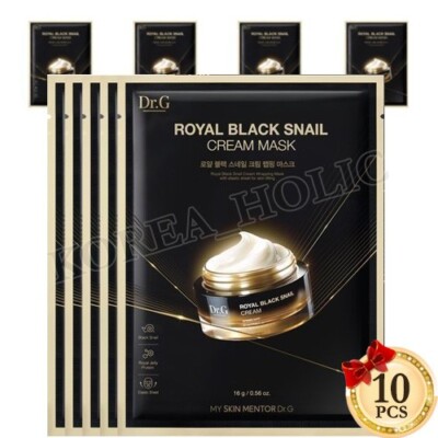 DR.G Royal Black Snail Cream Mask 16g x 10pcs Snail Mask Sheets Firming Mask NEW