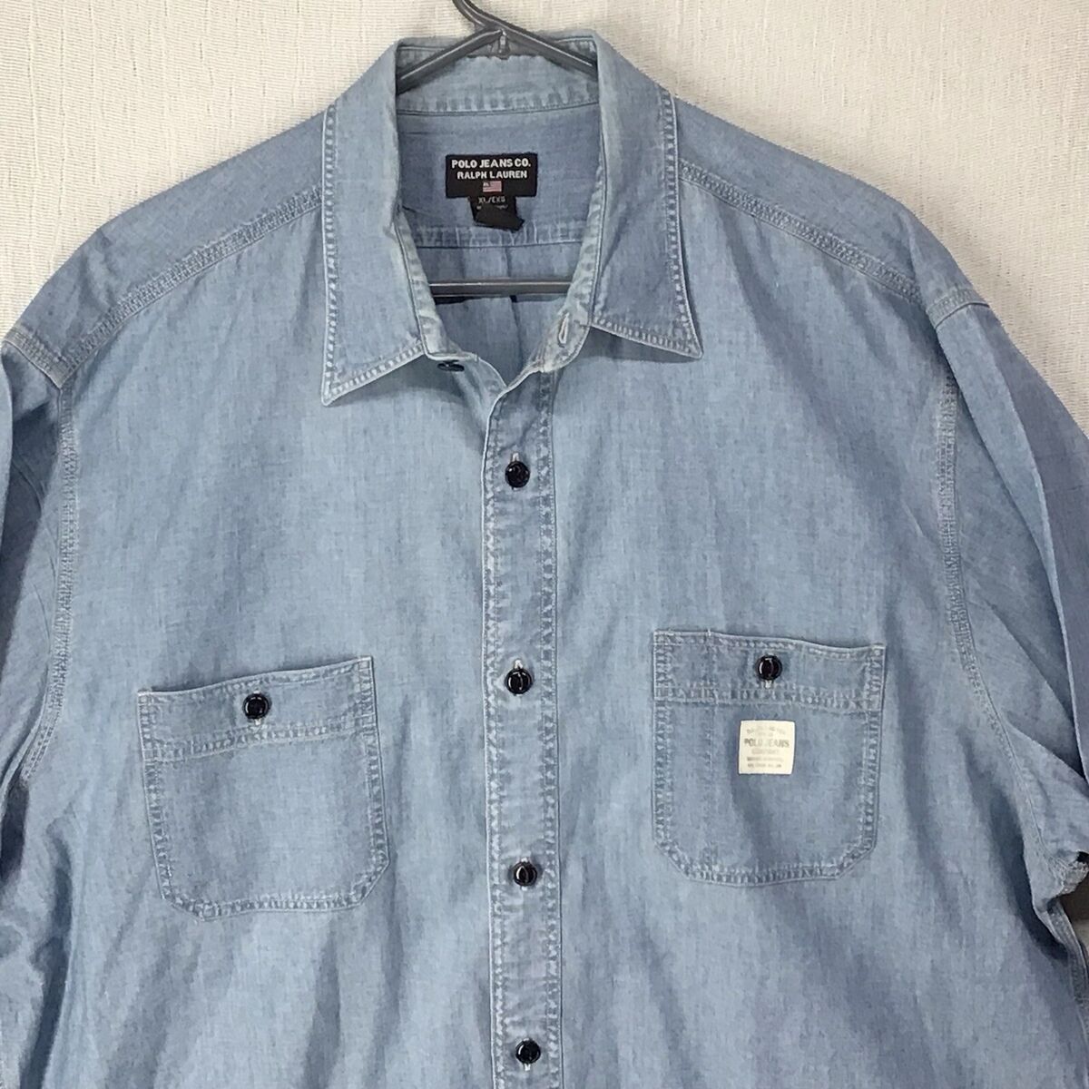 Polo Jean Co. Men's XL Denim Long Sleeve Button Up Shirt Polo Jean Co. Men's XL Denim Long Sleeve Button Up Shirt