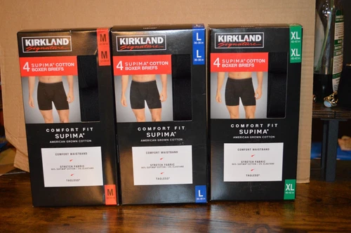 Kirkland Signature Men's 4 Stretch Comfort Fit Cotton Boxer Briefs M/LG/XL