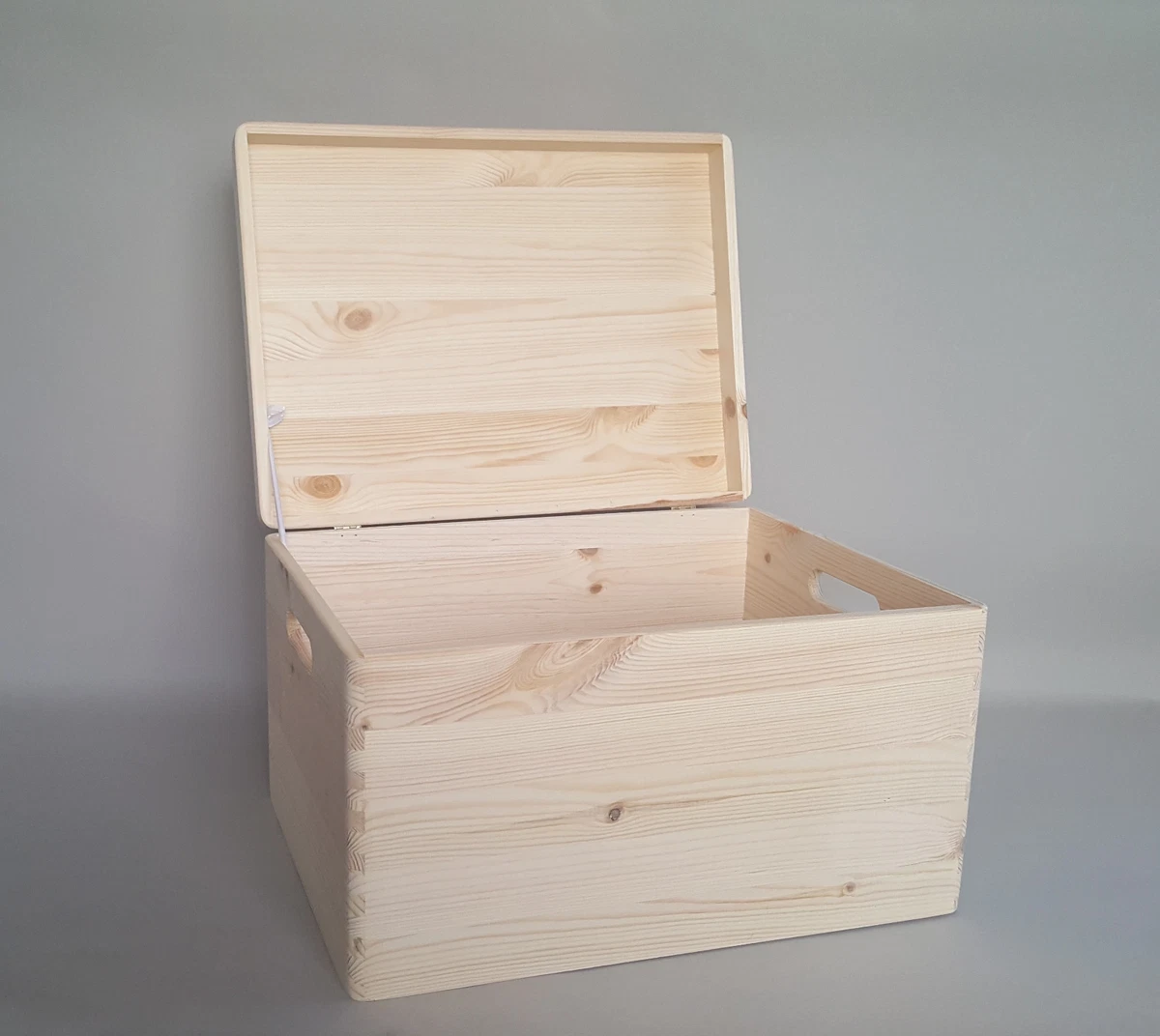 Large Plain Wood Storage Box with Lid and Handles Craft Keepsake Wooden  Boxes