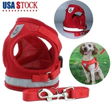 Mesh Padded Soft Puppy Pet Dog Harness Breathable Comfortable Strap Vest Red