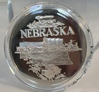 THE FRANKLIN MINT STATES OF THE UNION .925 COIN NEBRASKA 33g