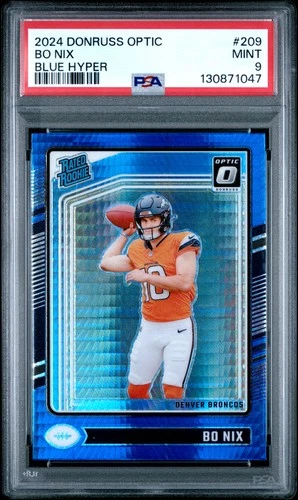 2024 PANINI DONRUSS OPTIC BLUE HYPER #209 BO NIX ROOKIE RC PSA 9