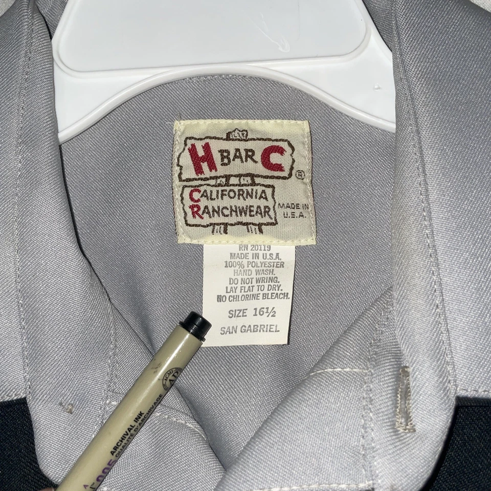 H Bar C California Ranchwear 16 1/2 Vintage - Image 3 of 4