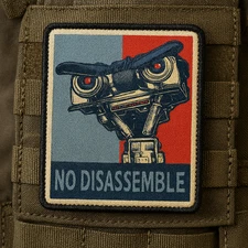 No Disassemble Printed Morale Patch - 3 Inch X 4 Inch, Hook & Loop Back