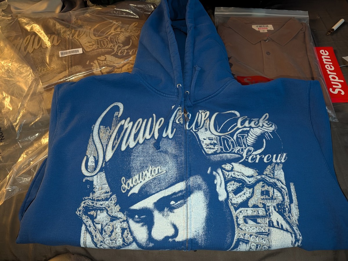 Supreme DJ Screw Zip Up Hooded Sweatshirt Hoodie XL In Hand | eBay
