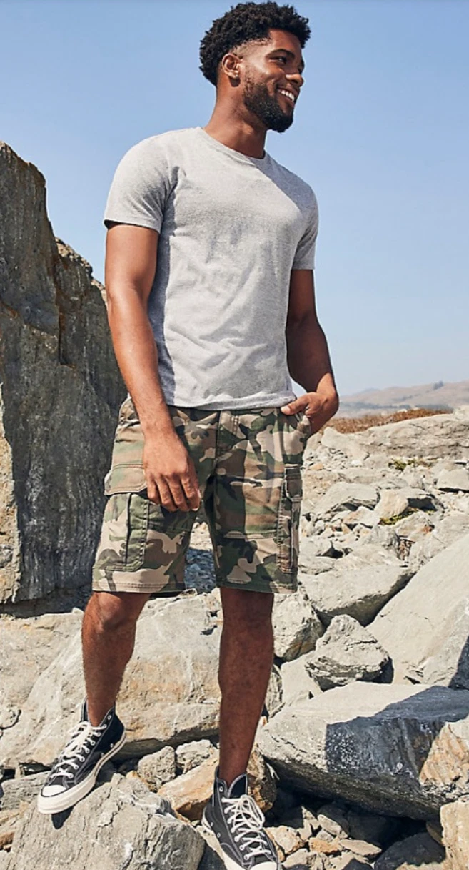 Men's Wrangler Relaxed Fit Cargo Shorts w/ Stretch Green Brown Camo CHOOSE SIZE