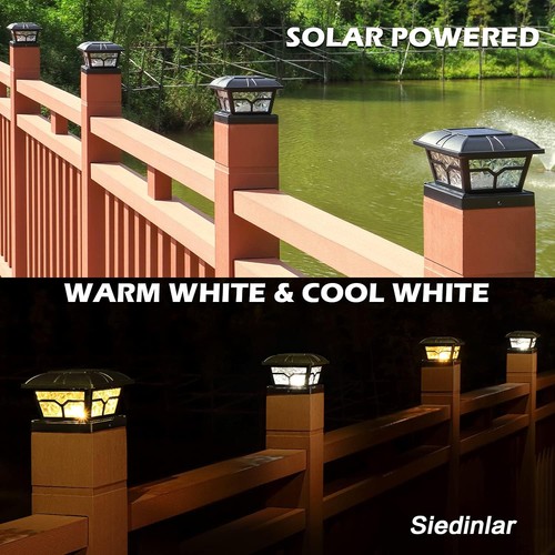 Modern Solar Post Cap Lighting with 2 Color Modes - Perfect for Decks and Patios - Picture 6 of 9