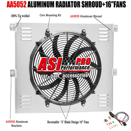 Aluminum Radiator Shroud fan For 53-56 Ford F100 F150 F250 F350 Pickup L6 V8 USA