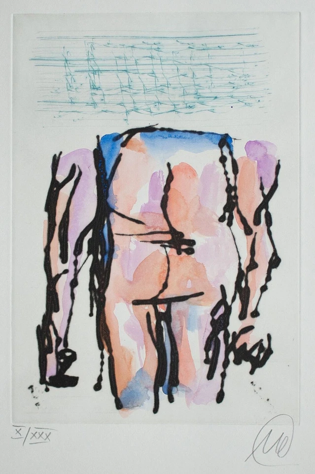 Markus Lüpertz Kunst Regeln geben Neoexpressionismus aquar Radierung 2005 18/30 - Bild 3 von 4