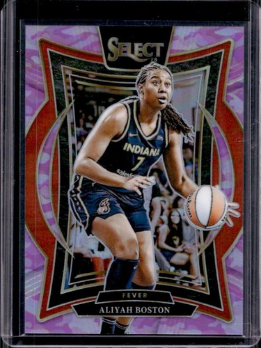 2025 Panini WNBA Select Aliyah Boston Concourse Pink Camo Prizm #/175 Fever