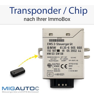 Schlüssel verloren BMW EWS Transponder Chip Programmierung Wegfahrsperre E46 E39