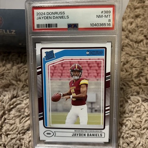 Jayden Daniels Rookie donruss psa 8