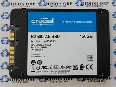 CRUCIAL 120GB 2.5'' SATA SSD CT120BX500SSD1, Grade A SKU 24041