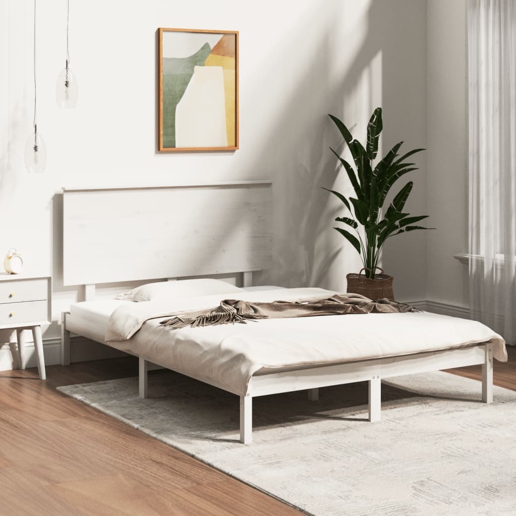 vidaXL Giroletto Bianco in Legno Massello di Pino 120x200 cm
