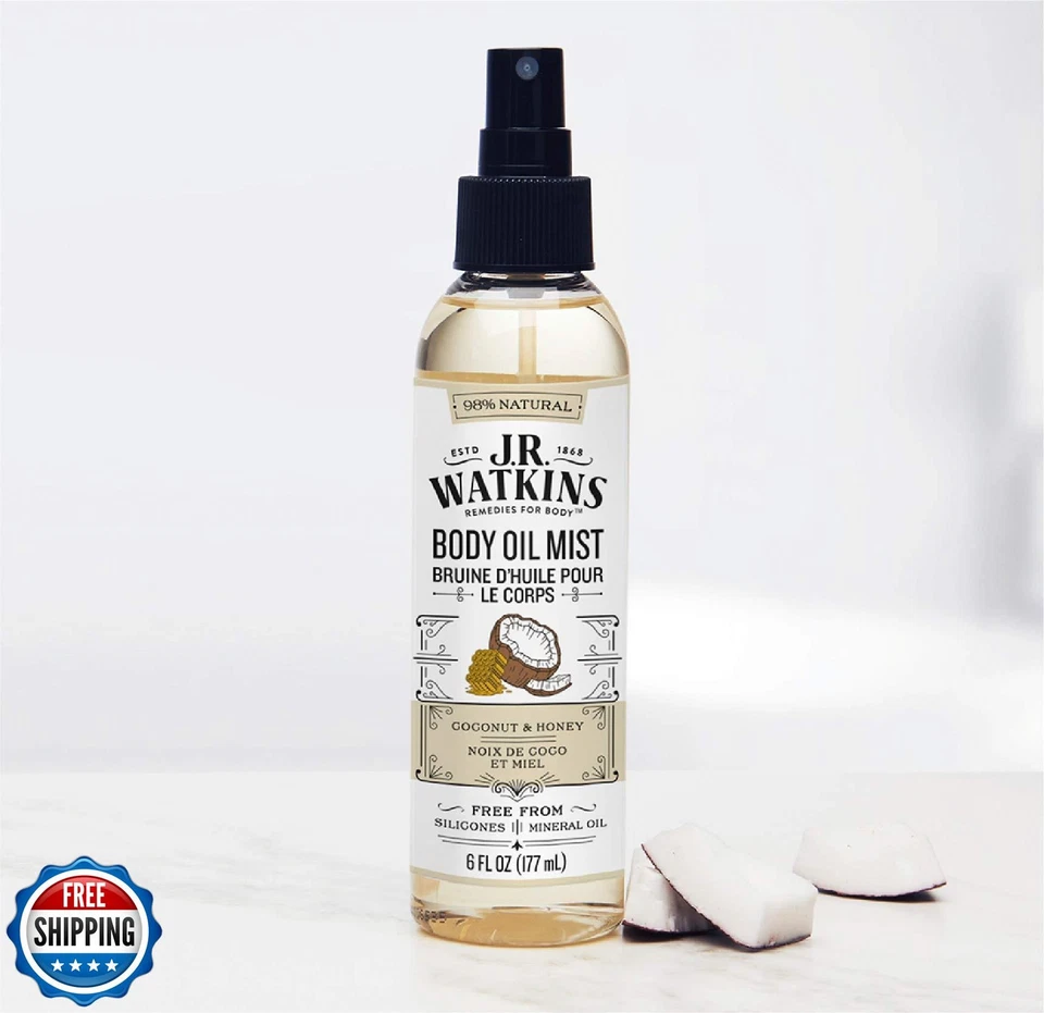 Vaporizador de aceite corporal hidratante natural JR Watkins, leche de coco y miel Foto 4 de 4