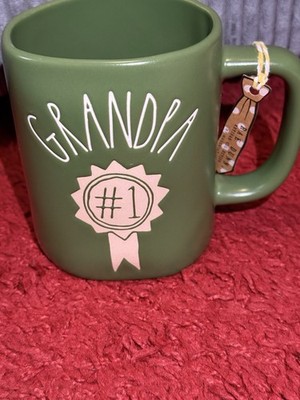 Rae Dunn Green Ceramic Mug  #1 GRANDPA  NWT Father s Day Gift Idea