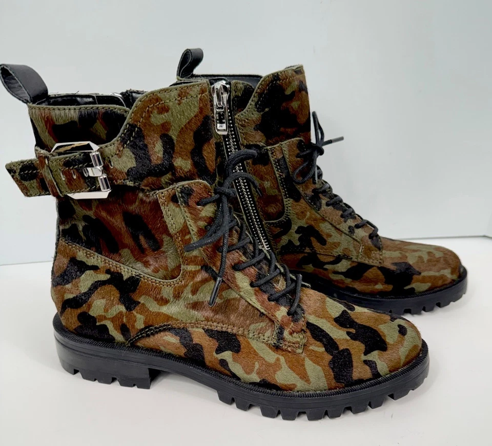 Dolce Vita Camuflaje Combate Moto Cabello de pantorrilla Cremallera Botines Para Mujer Talla 9 Foto 4 de 4