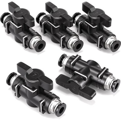Pneumatik Kugelhahn 12mm 5 Stück Luft Ventil Push to Connect