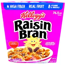 Kellogg's Raisin Bran High Fiber Cereal 76.5 Oz.EXP 06/2026