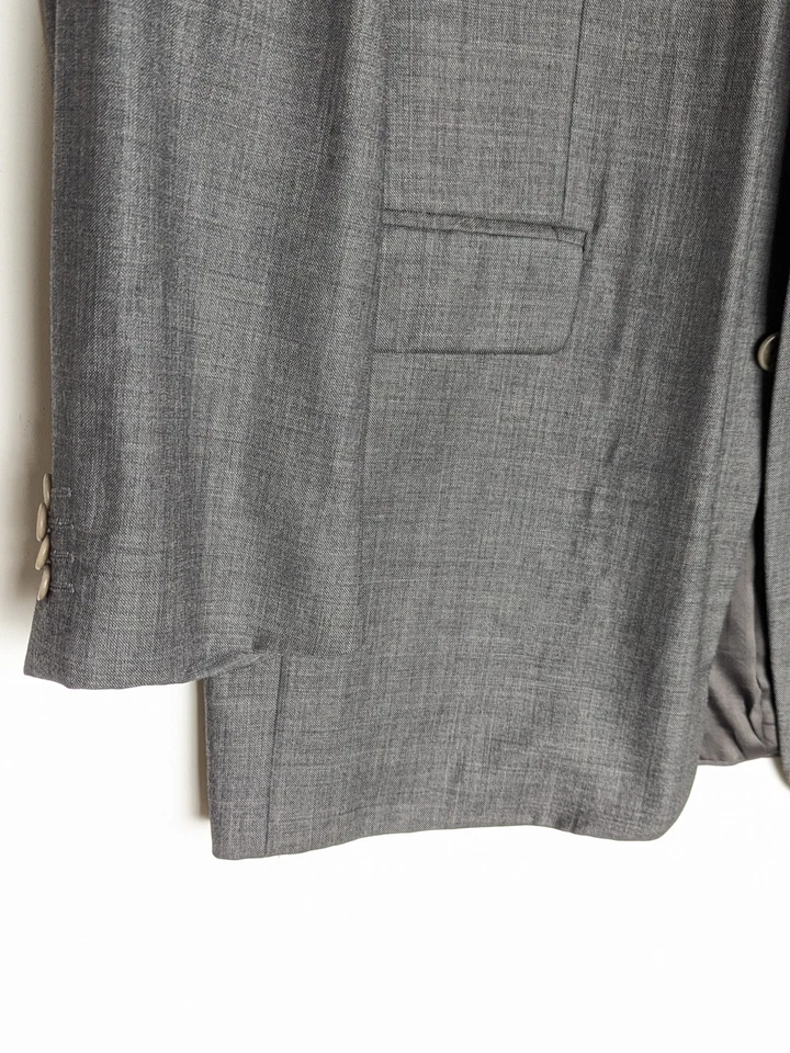 ADOLFO Italy Gray LAGO BLAZER SUIT COAT JACKET Men's 42L 44L - Image 4 of 4