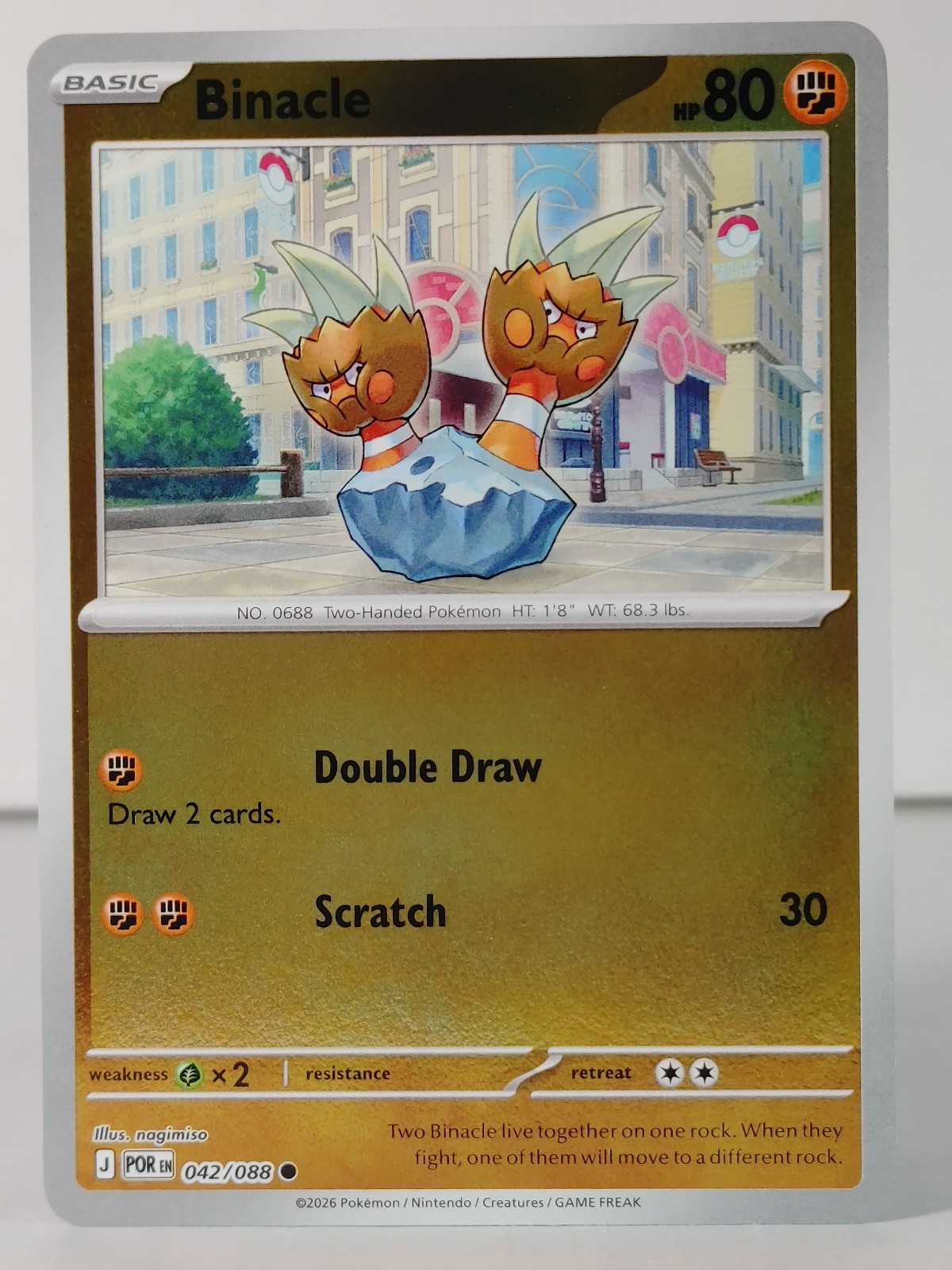 Binacle - Reverse Holo - Perfect Order #042 - Pokemon - NM -W