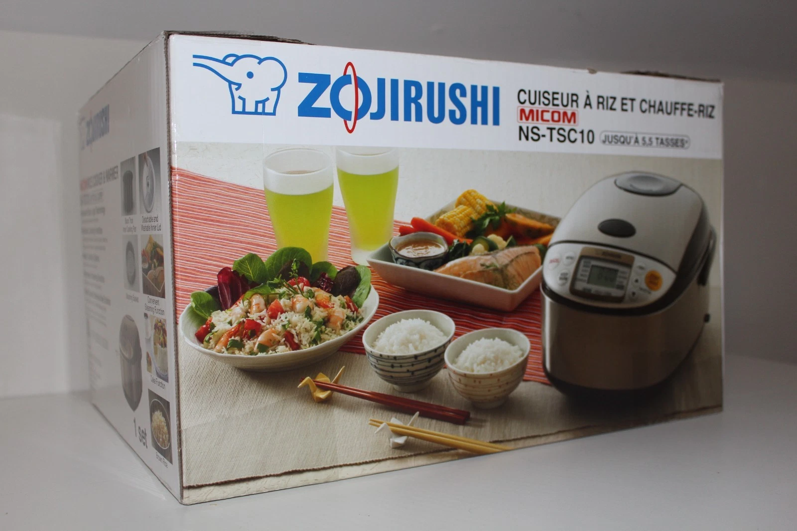 Zojirushi NS-TSC10 5-1/2-Cup (Uncooked) Micom Rice Cooker and Warmer, 1.0-Liter.