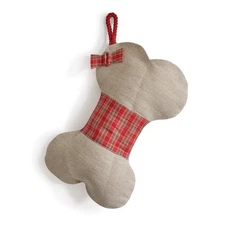 Dog Bone Christmas Stocking Canvas Home Holiday Season Decorative Collectible