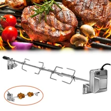 Electric Rotisserie Kit w/Motor BBQ Grill 15KGF.CM Detachable Spit Rod 18''-59''