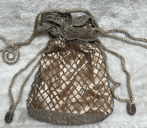 VTG Knot~Knots Sharmark Flapper Style Beaded Mesh Pouch Bag Purse 20s Design - Picture 6 of 14