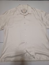 Tommy Bahama Men's Hawaiian Shirt Silk, XL, Beige/Peach, Button-Up, Short Sleeve