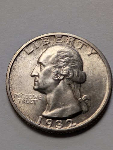 1932-S   WASHINGTON QUARTER VERY NICE  WHITE UNCIRCULATED , NO TONING