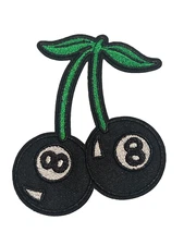 8 BALL Cherries - Embroidered Sew-On/Iron-On Patch