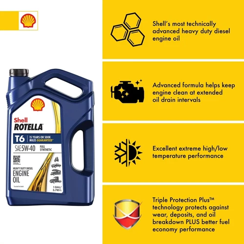 Shell Rotella T6 Full Synthetic 5W-40 Diesel Engine Oil, 1 Gallon ( 2 pack) - Bild 4 von 10