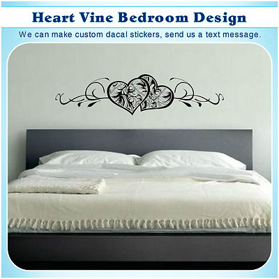 Heart Vine Wall Bed Decor Vinyl Stickers Art Mural Home Deco DIY Decal ...